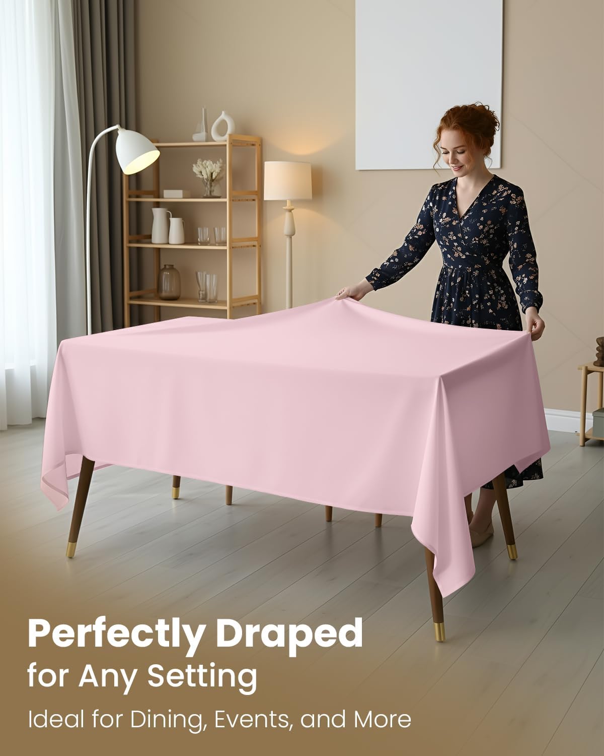 Rectangle Table Cloth 2 Pack [60x102 Inches, Pink]