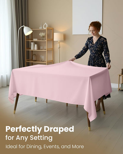 Rectangle Table Cloth 2 Pack [60x102 Inches, Pink]