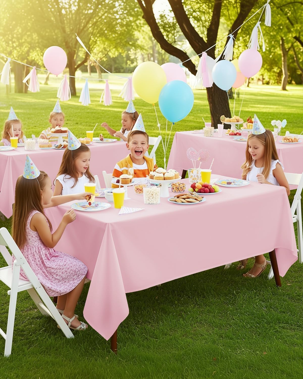Rectangle Table Cloth 2 Pack [60x102 Inches, Pink]