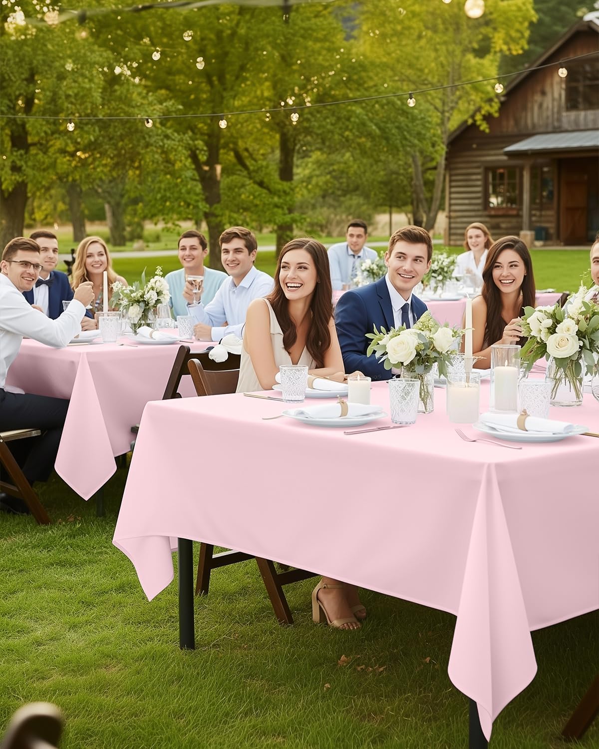 Rectangle Table Cloth 2 Pack [60x102 Inches, Pink]