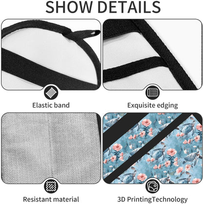 Sea Turtle Pink Flower Pet Hair Removal Glove Dogs Hair Remover Glove Cats Fur Removal Tool with Hanging Loop for Couch 6.7X9.5 in