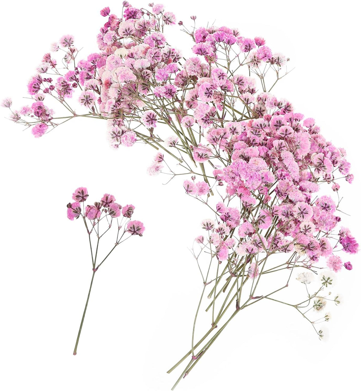 100 PCS Dried Babys Breath Flowers, Mini Pressed Flowers for Crafts, Wedding Invitation Accessories,Dried Pressed Baby Breath for Resin, Candle, Soap, Scrapbooking(Pink)
