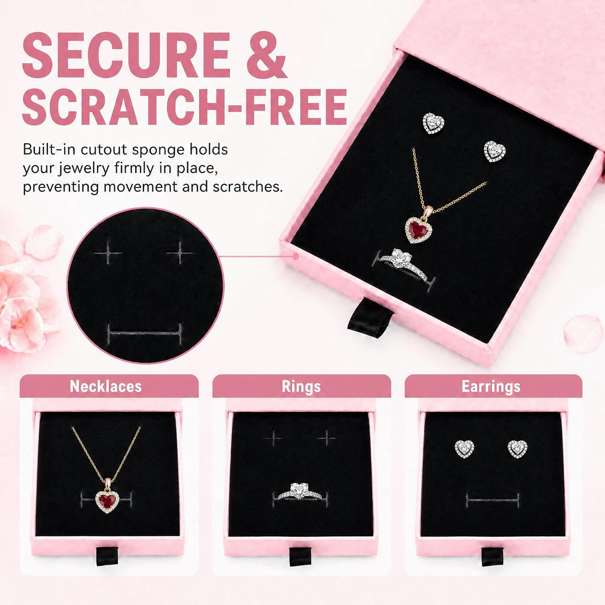 20 Pack Pink Jewelry Gift Boxes, Cardboard Necklace Bacelet Box