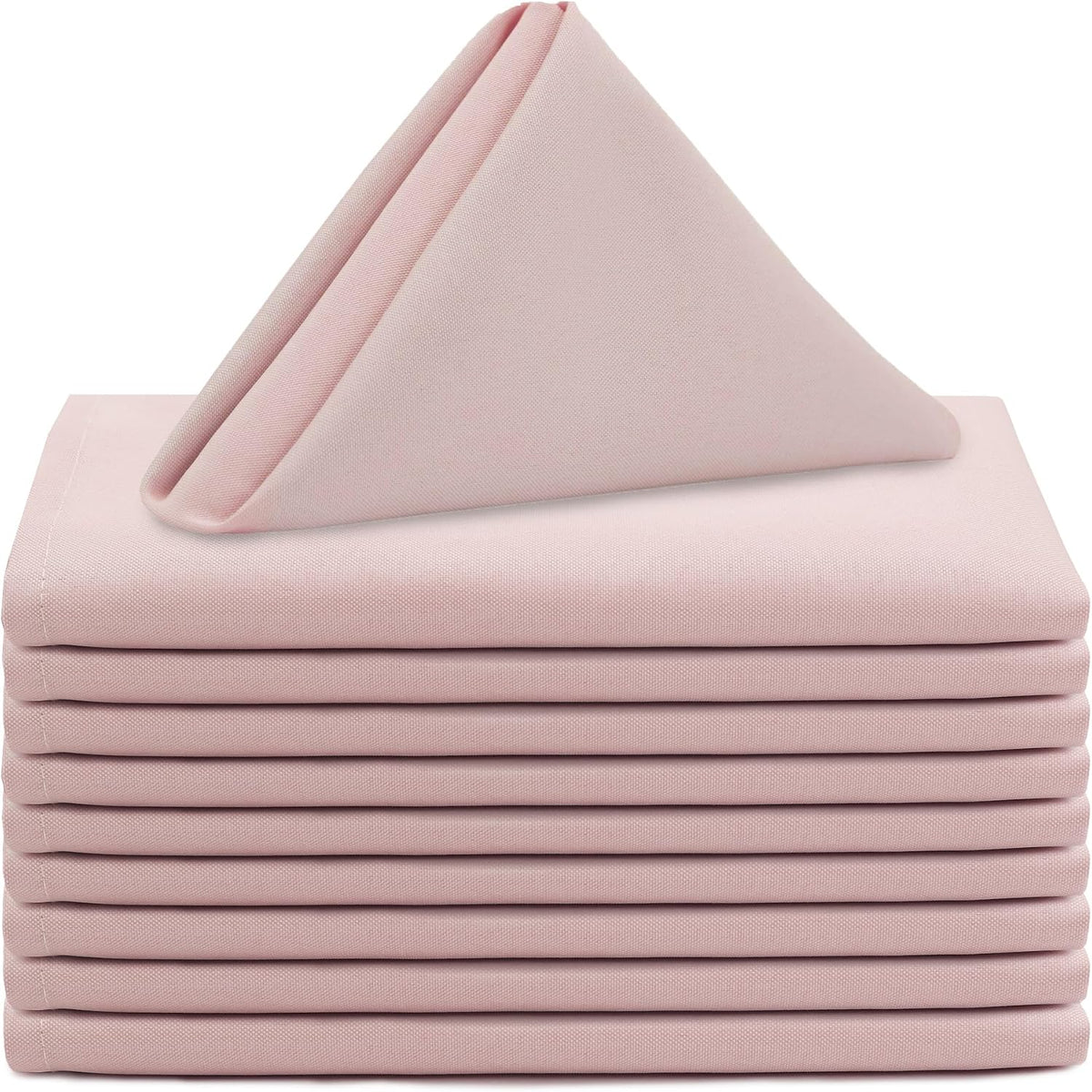 10 Pack 20 Inch Blush Cloth Polyester Napkins – Washable Dinner Fabric Napkins with Hemmed Edges for Weddings, Restaurants & Special Events