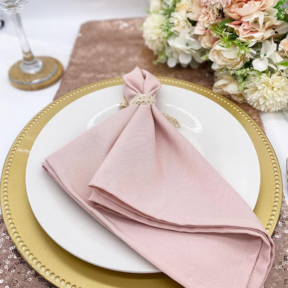 10 Pack 20 Inch Blush Cloth Polyester Napkins – Washable Dinner Fabric Napkins with Hemmed Edges for Weddings, Restaurants & Special Events