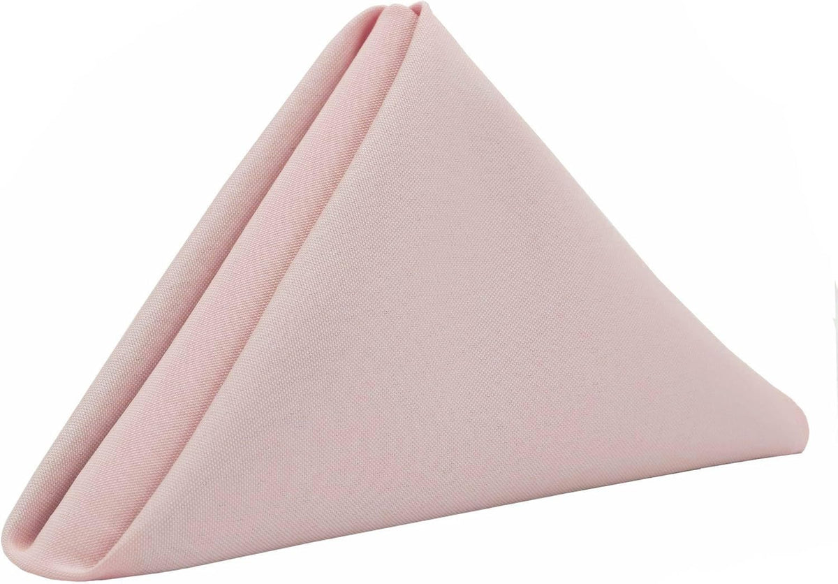 10 Pack 20 Inch Blush Cloth Polyester Napkins – Washable Dinner Fabric Napkins with Hemmed Edges for Weddings, Restaurants & Special Events