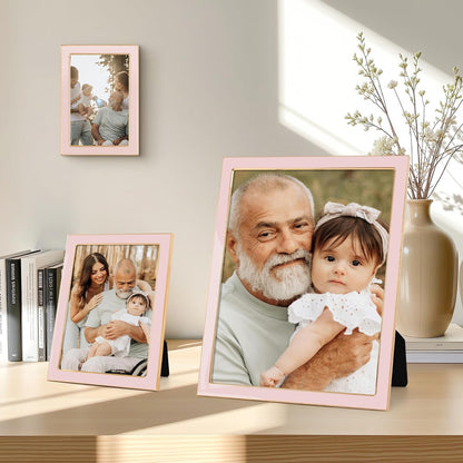4x6 Pink Enamel Picture Frame Real Glass 2 Pack