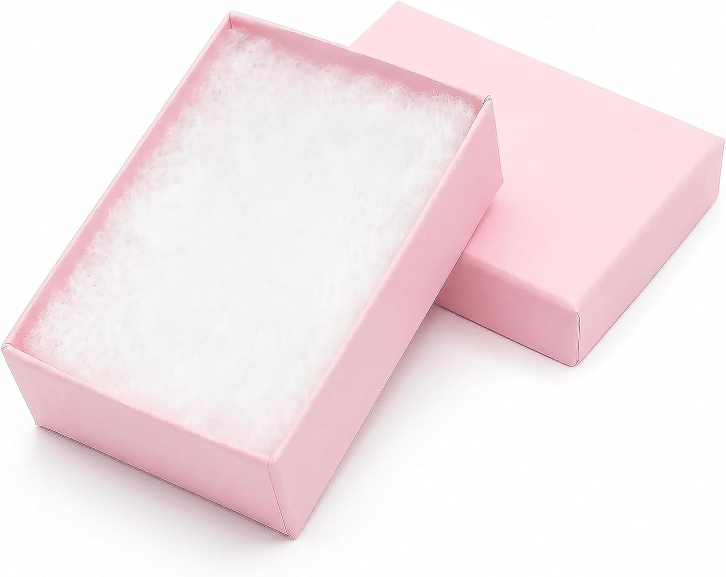 TheDisplayGuys - 25-Pack #32 Cotton Filled Cardboard Paper Jewelry Boxes Gift Case - Pastel Pink (3.3" x 2.3" x 1.0") - for Shipping or Storage