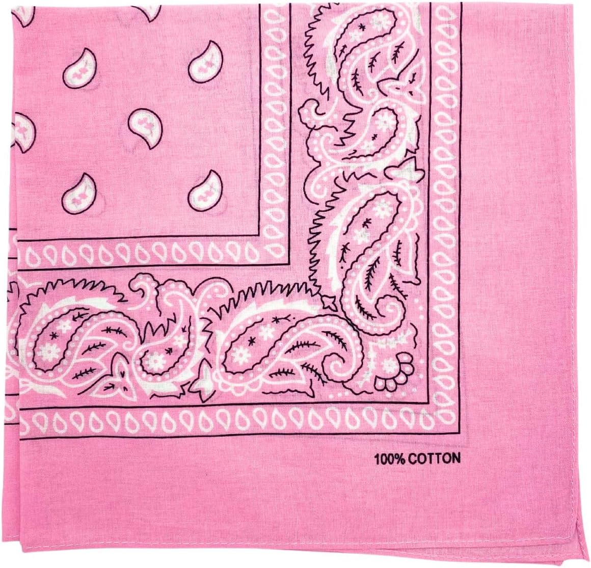 100% Cotton Bandana for Men & Women 22" x 22" Paisley Pattern Handkerchief Headband Scarf