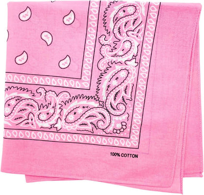 100% Cotton Bandana for Men & Women 22" x 22" Paisley Pattern Handkerchief Headband Scarf