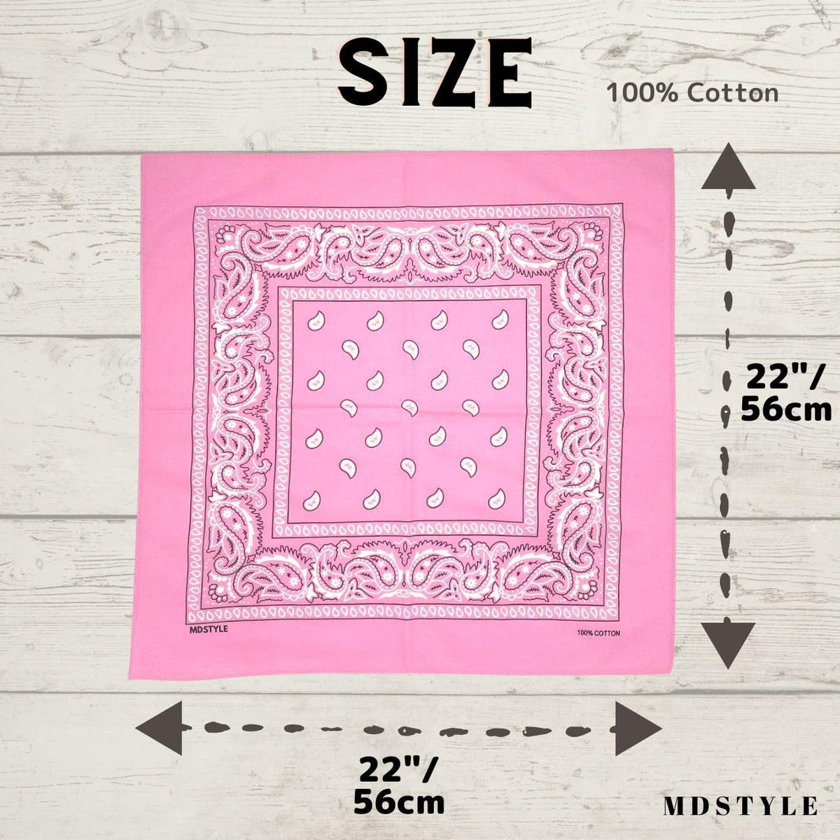 100% Cotton Bandana for Men & Women 22" x 22" Paisley Pattern Handkerchief Headband Scarf
