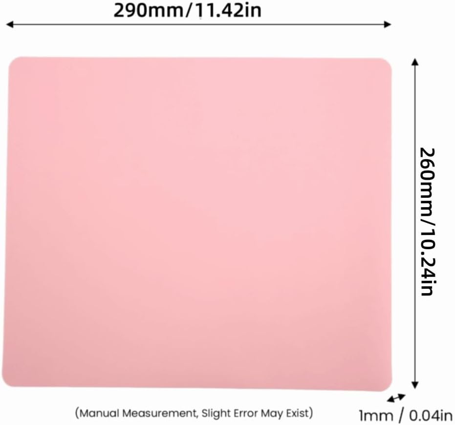 Silicone Dish Drying Mat 11.4x10.2 Inch - Non-Slip Heat Craft Mat for Resin, Vanity & Kitchen Counter(Pink)