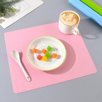 Silicone Dish Drying Mat 11.4x10.2 Inch - Non-Slip Heat Craft Mat for Resin, Vanity & Kitchen Counter(Pink)