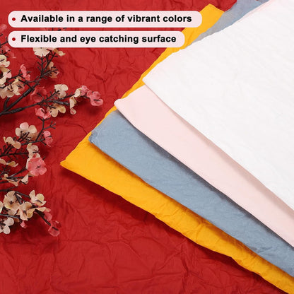 Flower Wrapping Paper, 5 Roll Waterproof Bouquet Crepe Paper Streamer Sheet for Crafts Birthday Gift Florist Packing Party (Peach, 22 x 22 Inch)