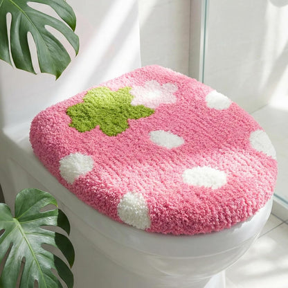 Pink Strawberry Toilet Lid Cover 17.5 x 15 Inch