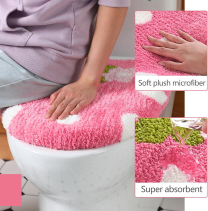 Pink Strawberry Toilet Lid Cover 17.5 x 15 Inch