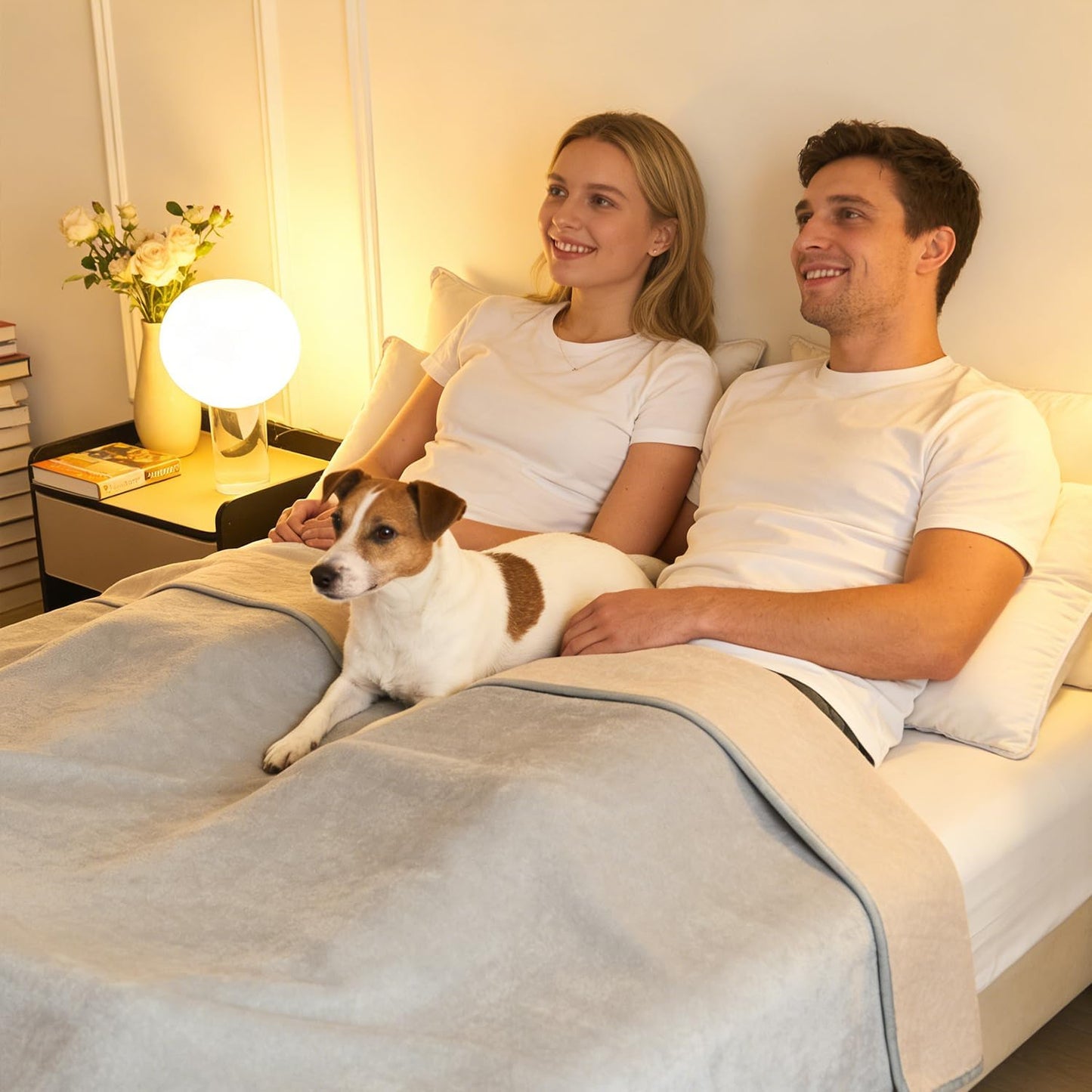 Waterproof Throw Blanket for Bed, Couch, Light Grey, 60"x80" | Reversible Waterproof Throw Blanket with Soft Silent Fabric for Bed, Couch Cover, Couples & Pets, While Staying Breathable