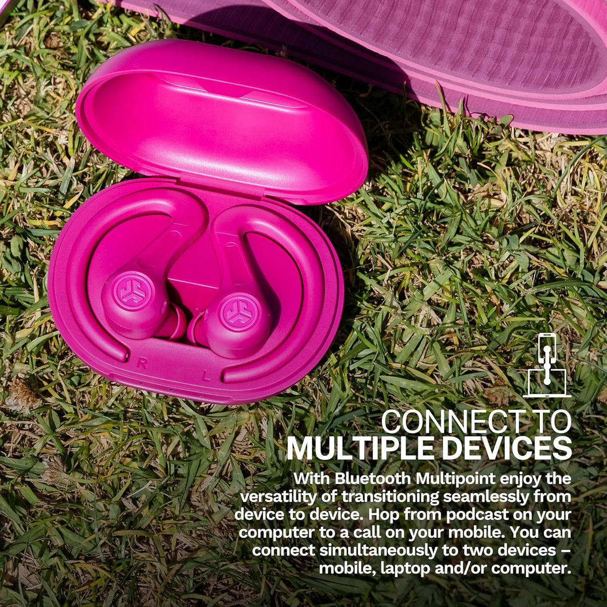 JBuds Sport ANC 4, True Wireless Earbuds, Active Noise Cancelling, Multipoint Connect, Pink