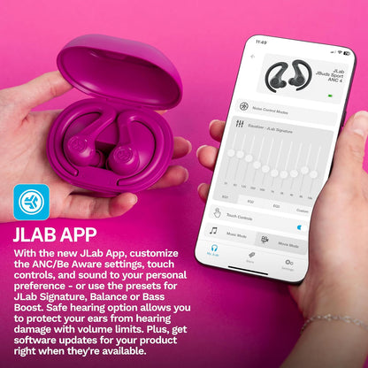 JBuds Sport ANC 4, True Wireless Earbuds, Active Noise Cancelling, Multipoint Connect, Pink
