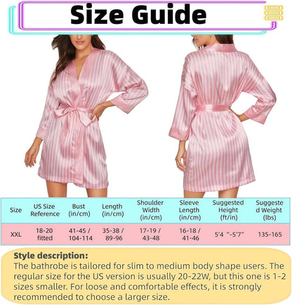 Women's Satin Kimono Robe, XXL