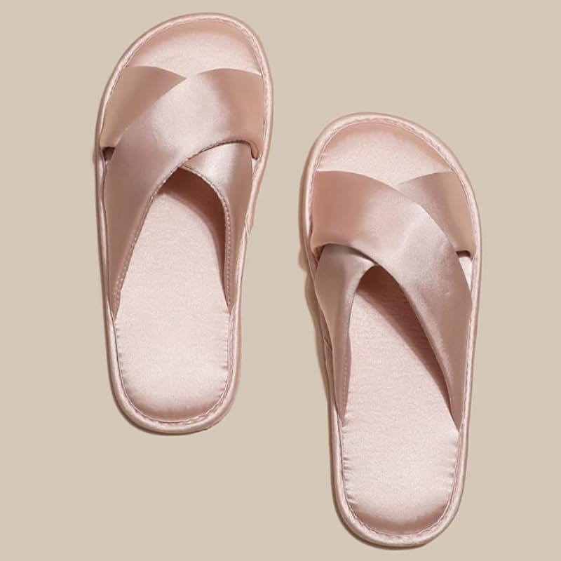 Satin Bride Slippers Aesthetic Slippers for Women Cute Slipper Women Summer Guest Slipper