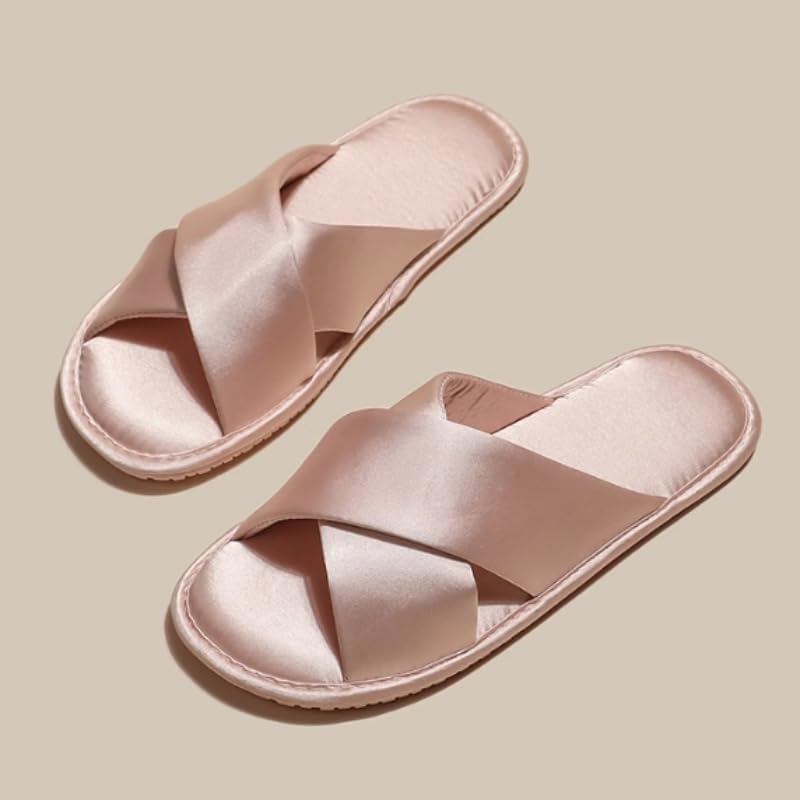Satin Bride Slippers Aesthetic Slippers for Women Cute Slipper Women Summer Guest Slipper