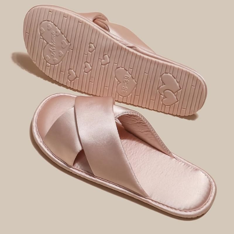 Satin Bride Slippers Aesthetic Slippers for Women Cute Slipper Women Summer Guest Slipper