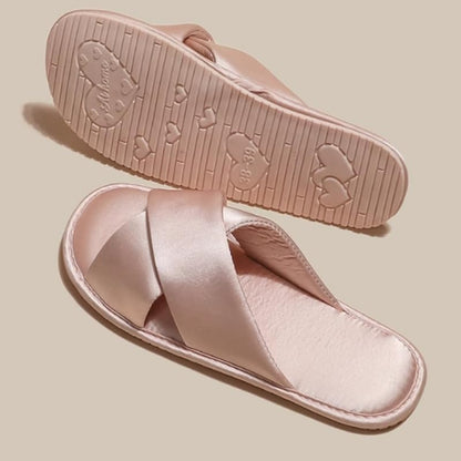 Satin Bride Slippers Aesthetic Slippers for Women Cute Slipper Women Summer Guest Slipper