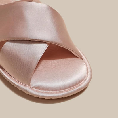 Satin Bride Slippers Aesthetic Slippers for Women Cute Slipper Women Summer Guest Slipper