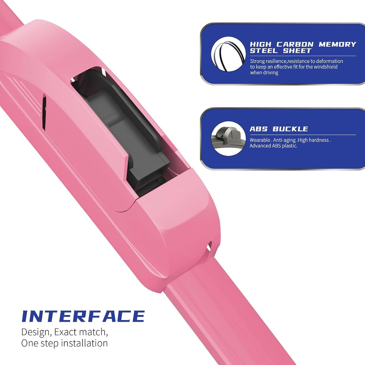 26"+18" Pink Windshield Wiper Blades(Set of 2)