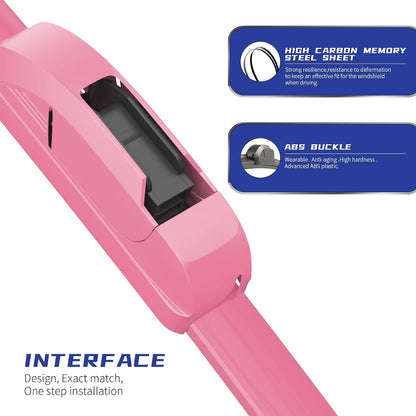26"+18" Pink Windshield Wiper Blades(Set of 2)
