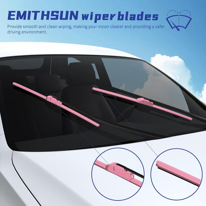 26"+18" Pink Windshield Wiper Blades(Set of 2)