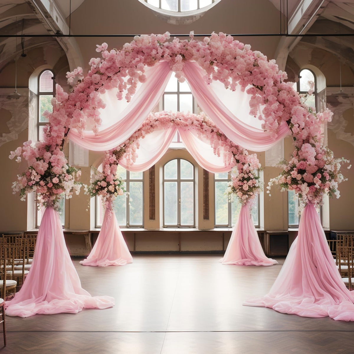 Wedding Arch Draping Fabric Backdrop Drapes 28.7"x 20FT, Blush Pink