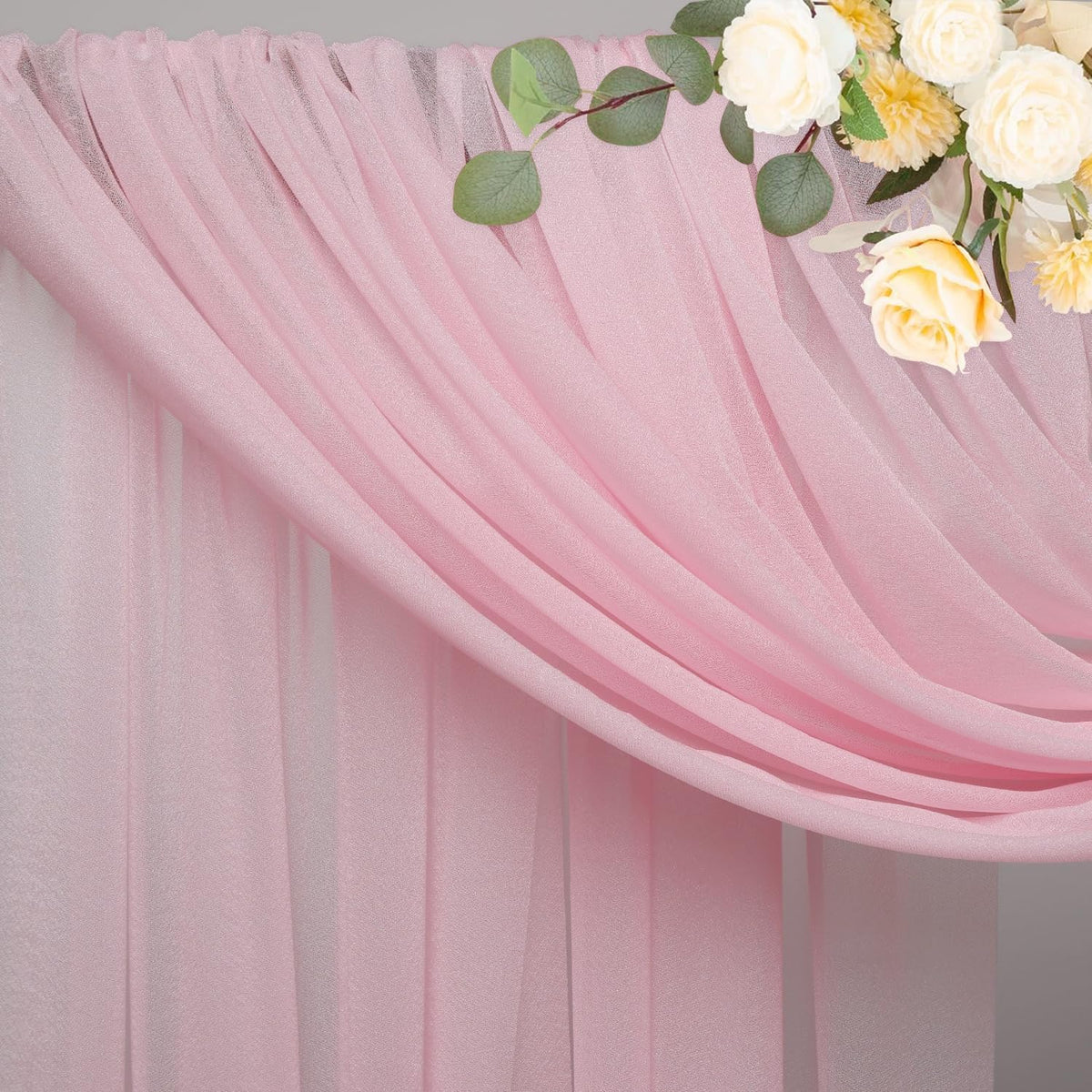 Wedding Arch Draping Fabric Backdrop Drapes 28.7"x 20FT, Blush Pink