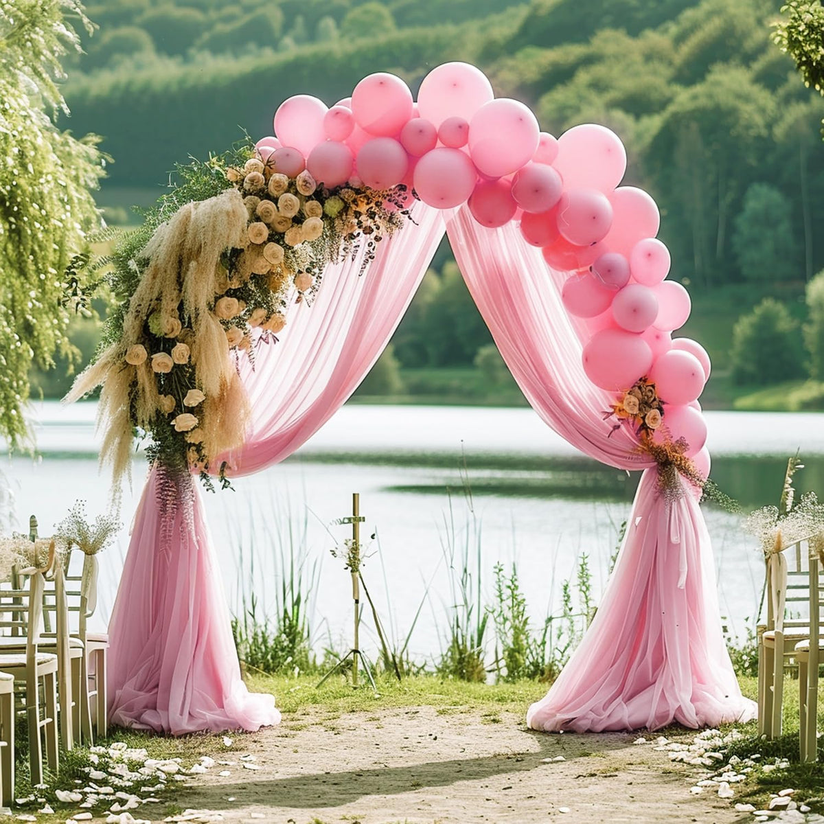 Wedding Arch Draping Fabric Backdrop Drapes 28.7"x 20FT, Blush Pink