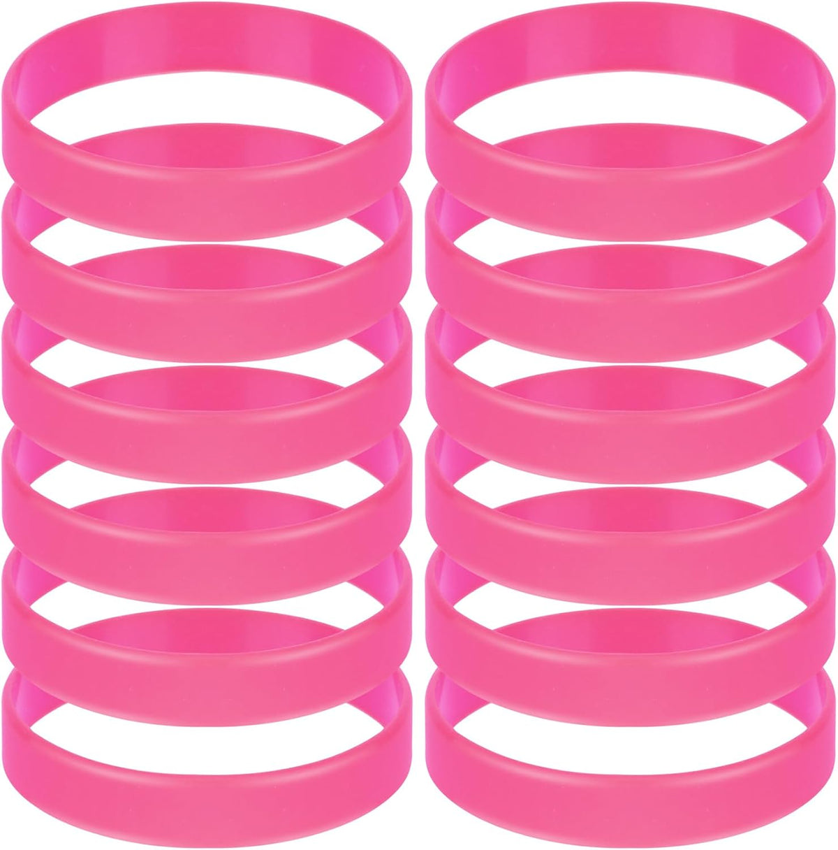 12 Pcs Rubber Bracelets Silicone Wristbands 12 Colors/Black/Green/Yellow/Orange/Blue/Purple/Red/Pink, Sport Elastic Silicone Bands