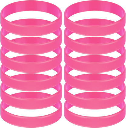 12 Pcs Rubber Bracelets Silicone Wristbands 12 Colors/Black/Green/Yellow/Orange/Blue/Purple/Red/Pink, Sport Elastic Silicone Bands