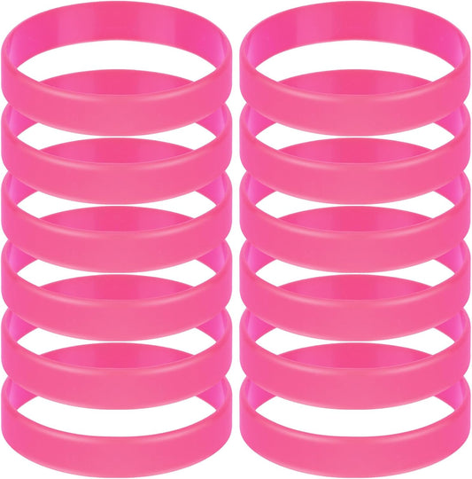 12 Pcs Rubber Bracelets Silicone Wristbands 12 Colors/Black/Green/Yellow/Orange/Blue/Purple/Red/Pink, Sport Elastic Silicone Bands