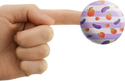 Cute Peaches and Eggplants on Stripes Pattern Puffy Bubble Dome