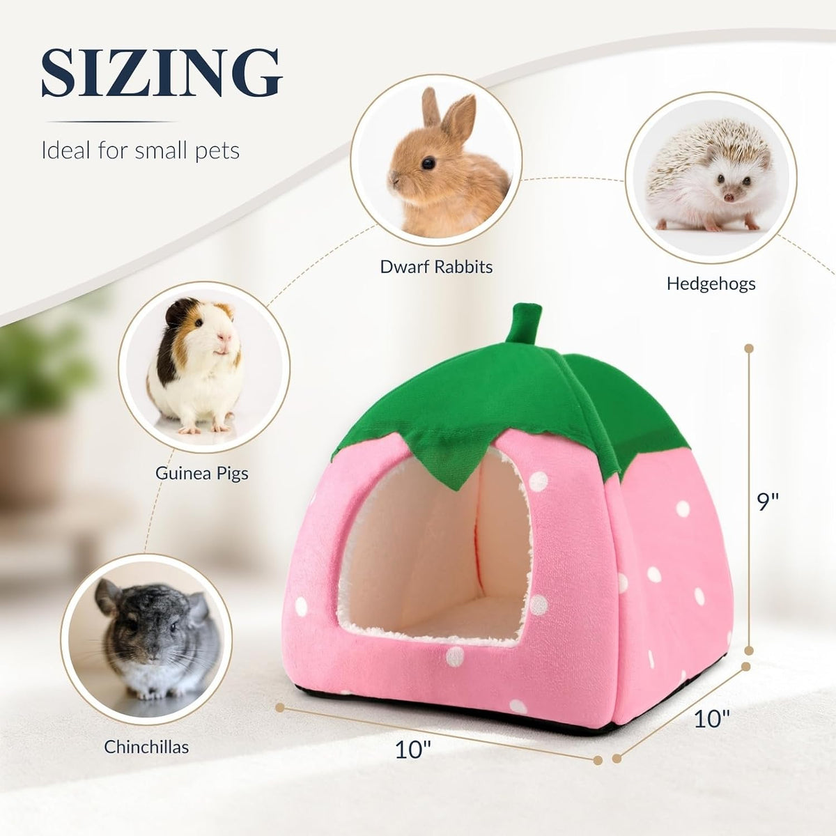 Guinea Pig Hideout Bed, Dwarf Rabbit House Cave