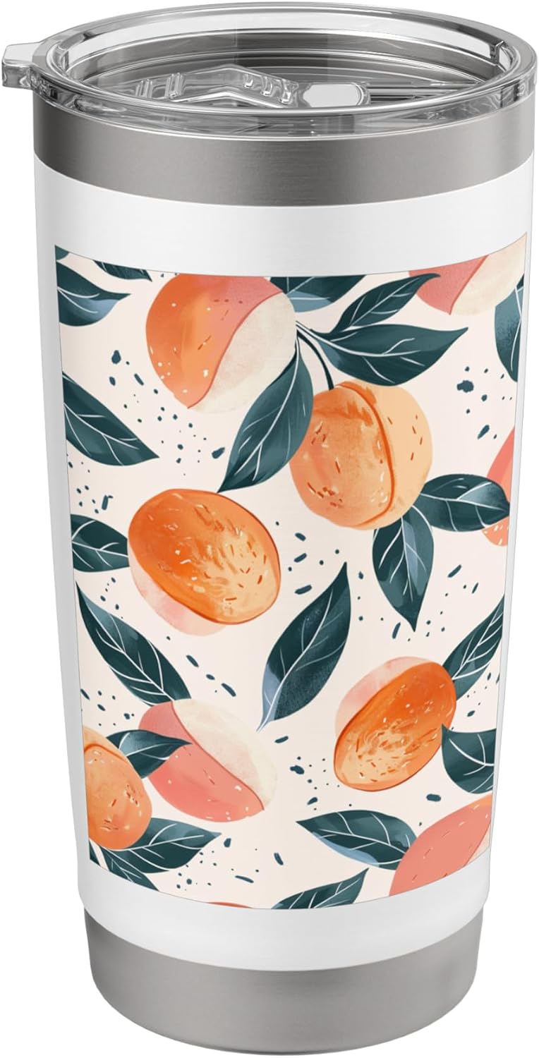 Pattern Art Peach Fruit Minimalist Stainless Steel Insulated Tumbler