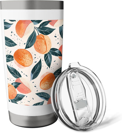 Pattern Art Peach Fruit Minimalist Stainless Steel Insulated Tumbler