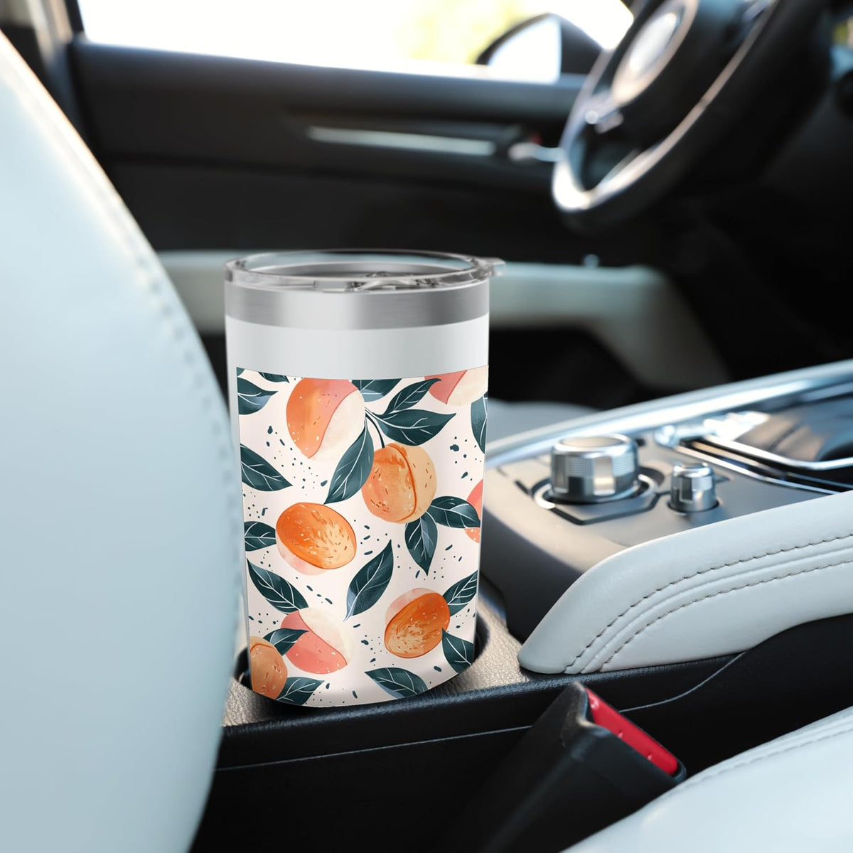 Pattern Art Peach Fruit Minimalist Stainless Steel Insulated Tumbler