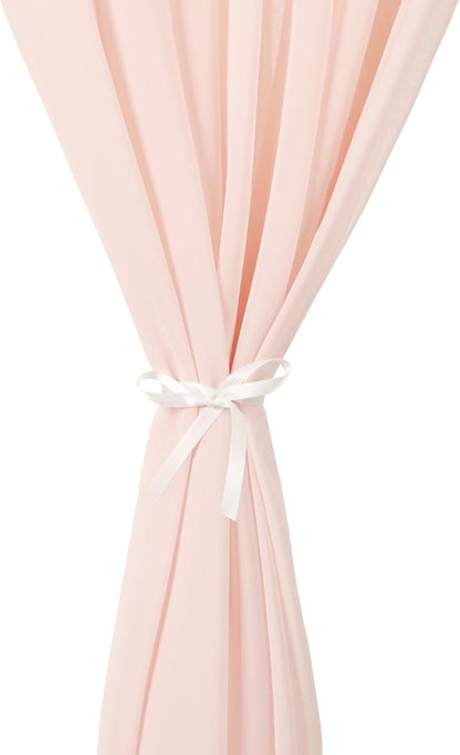 5 Packs Light Peach Table Runner 27x120 Inches Romantic Chiffon Fabric Wedding Runners for Party Baby Shower Girl Decorations