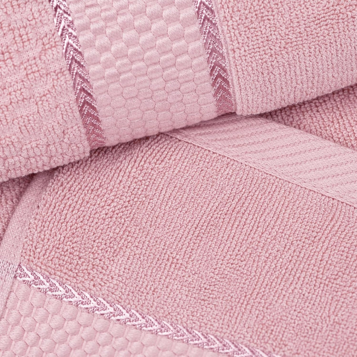 100% Cotton Bath Towels 30x54 Inches, Popcorn Textured, Soft & Absorbent, Quick Dry, Oeko-Tex Certified, Machine Washable, Set of 4, Soft Pink