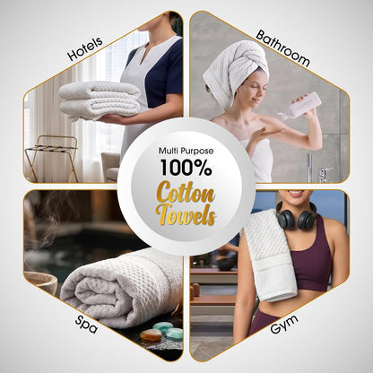 100% Cotton Bath Towels 30x54 Inches, Popcorn Textured, Soft & Absorbent, Quick Dry, Oeko-Tex Certified, Machine Washable, Set of 4, Soft Pink