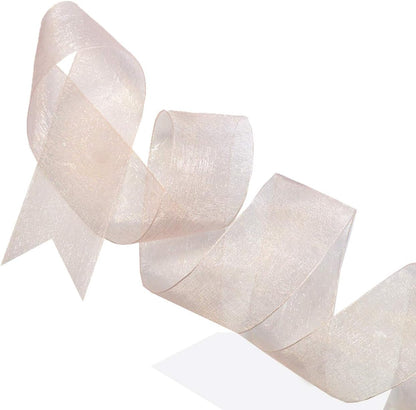 Sheer Organza Ribbon, 1.5 inch by 25 Yards, Blush Peach, 91809/25-034