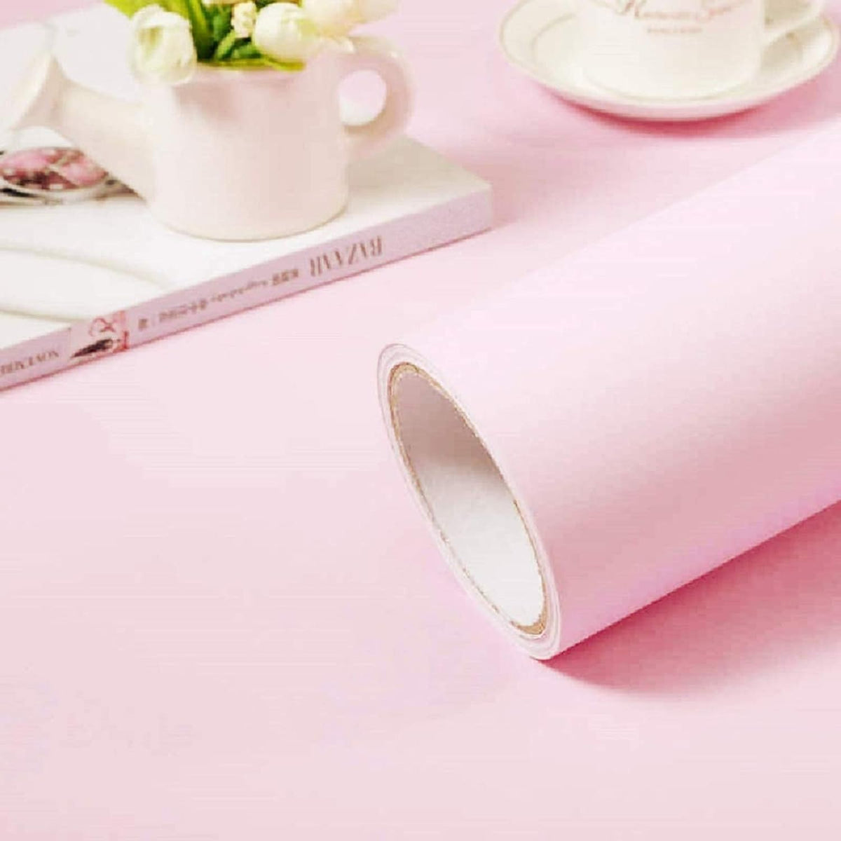 Pink Self-Adhesive Wallpaper Film Stick Paper Easy to Apply