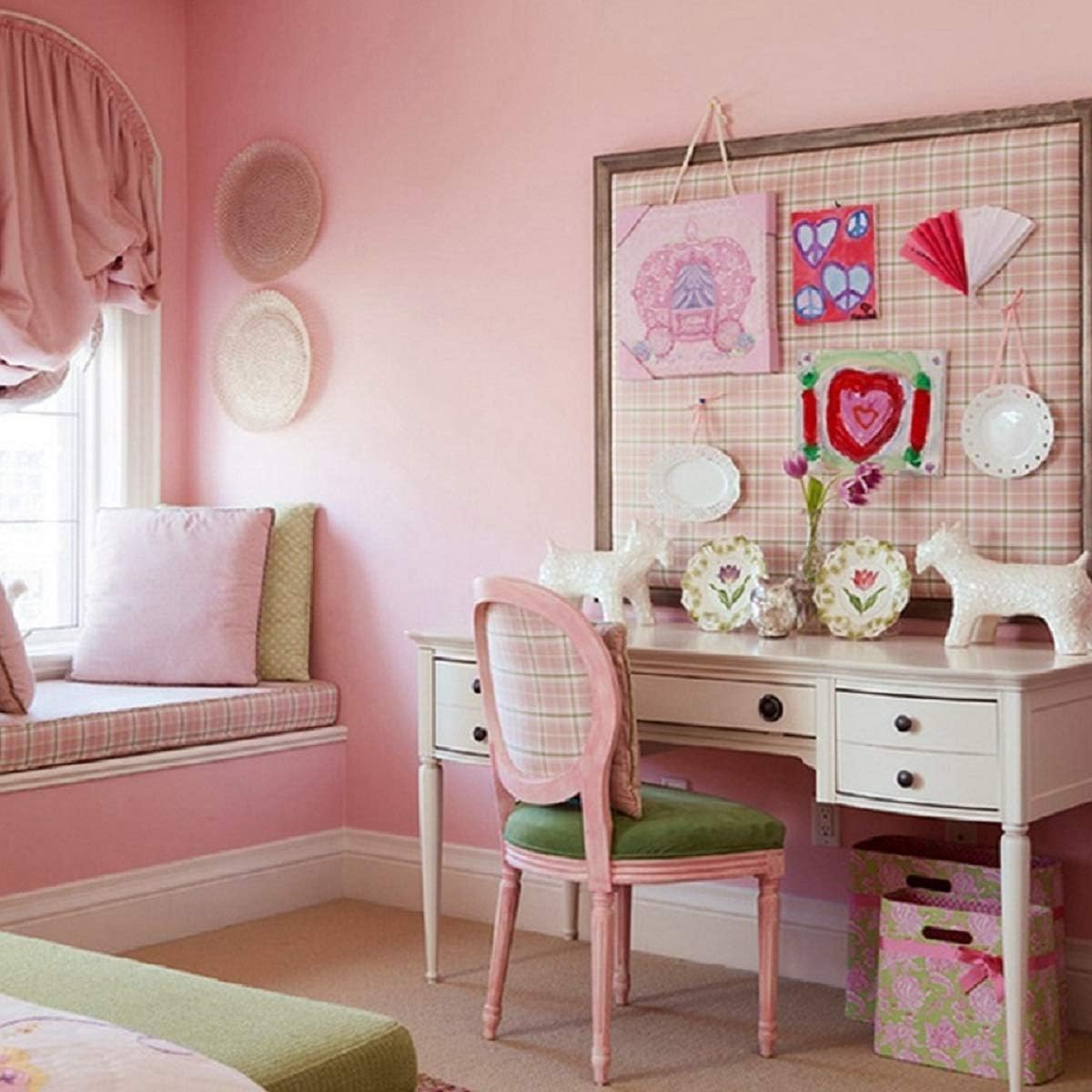 Pink Self-Adhesive Wallpaper Film Stick Paper Easy to Apply