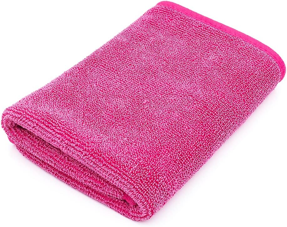 Premium FTW Microfiber Cleaning Towels for Glass, Windows, Mirrors, Polished Surfaces - Streak-Free, Scratchless, 16" x16”, Pink, 3-Pack
